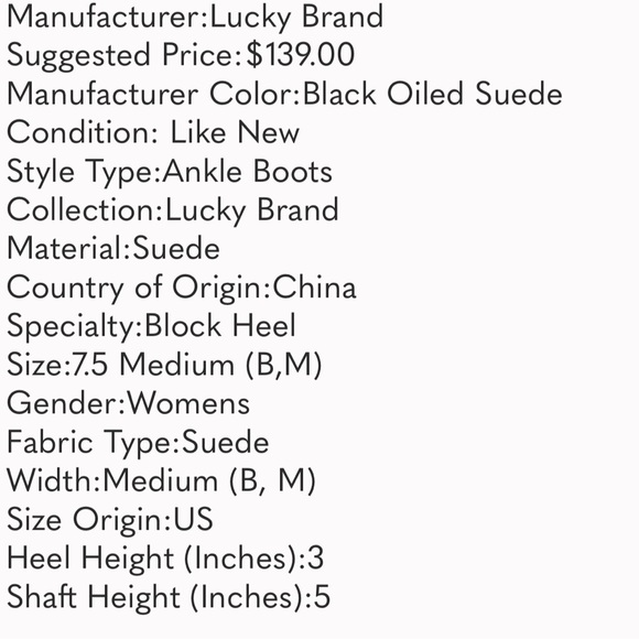 LUCKY BRAND JICOLE Black SUEDE SLIP ON ANKLE BOOTS Like New size 7.5 - Picture 8 of 8